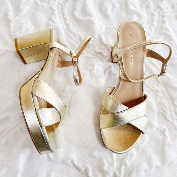 Stuart Weitzman Carmen Platform Sandals Size 12 - Picture 1 of 8